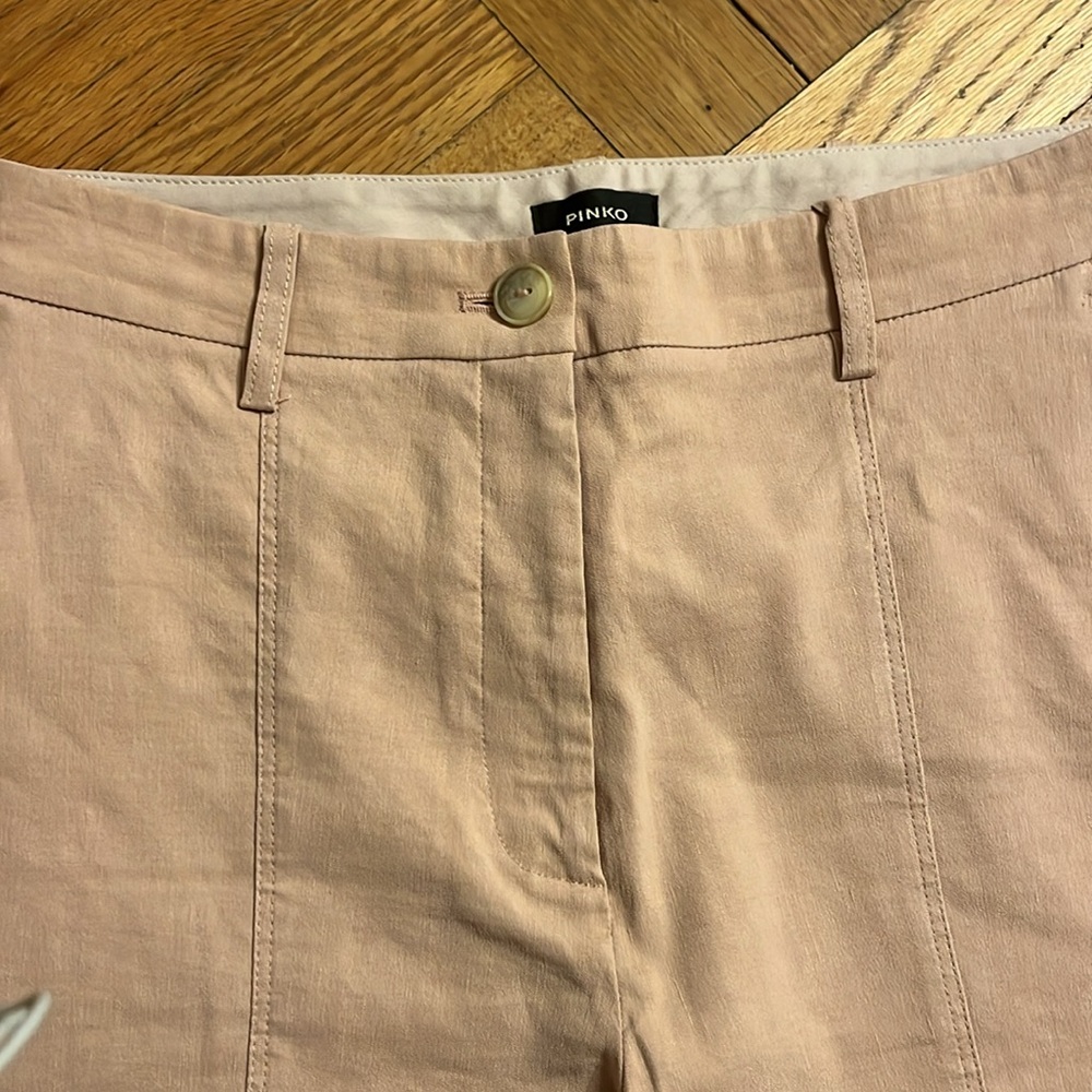 Pinko Linen Slit Cuff Flare Pants Size 6 NWOT - Picture 6 of 8